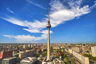 Berlin Germany, city skyline at Alexanderplatz and Berlin TV Tower