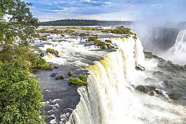 Tourists at Iguassu Falls at Iguassu National Park, World Natural Heritage Site by UNESCO