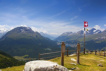 Panorama of the Upper Engadine from Muottas Muragl, Switzerland