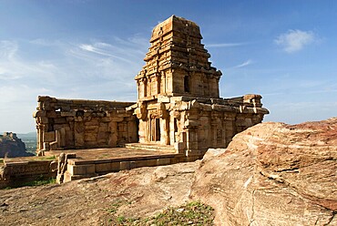 Upper Shivalaya temple in North Fort in Badami, Karnataka, India