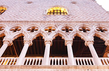 West façade of the Doge's Palace in the morning, Venice, Veneto, Italy