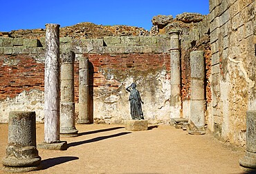 Merida in Badajoz Roman amphitheater at Spain by via de la Plata way