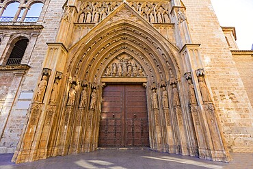 Valencia Cathedral Apostoles door where Tribunal de las Aguas traditional court meets in Spain