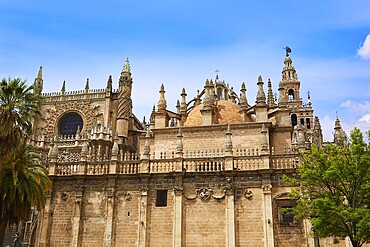 Seville cathedral facade of Sevilla Andalusia Spain