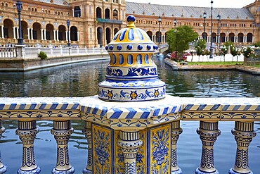 Seville Sevilla Plaza de Espana ceramic balustrade Andalusia Spain square