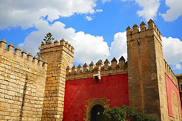Seville Real Alcazar fortress door Sevilla Andalusia Spain
