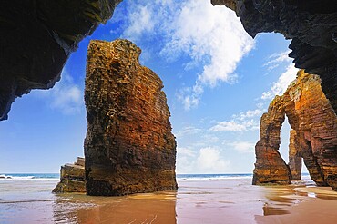 Playa las catedrales Catedrais beach in Ribadeo Galicia of Lugo Spain
