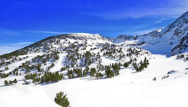 Ordino Arcalis ski resort sector in Andorra at Pyrenees