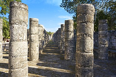 Chichen Itza one thousand columns temple at Yucatan Mexico