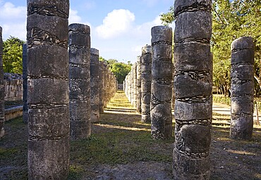 Chichen Itza one thousand columns temple at Yucatan Mexico