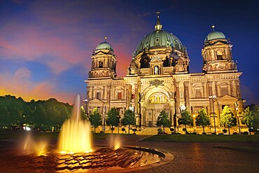 Berlin Cathedral Berliner Dom at sunset in Germany