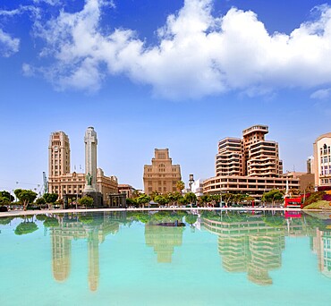 Santa Cruz de Tenerife in Plaza de Espana lake at Canary Islands