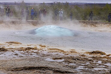 Geyser eruption, Strokkur, Geyser, Iceland