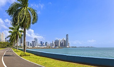 Panoramic view of skyline of Panama City downtown and financial center