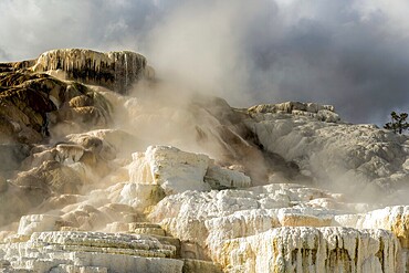 Landscape of Mammoth Hot Springs in Yellowstone National Park