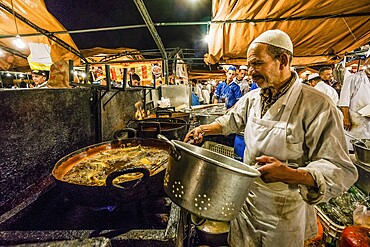 Street restaurants, Plaza Jamaa el Fna, Marrakech, Morocco, north of Africa, African continent