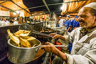 Street restaurants, Plaza Jamaa el Fna, Marrakech, Morocco, north of Africa, African continent