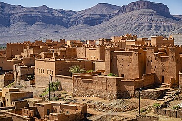 Village of mud houses, Nkob, Morocco, North Africa