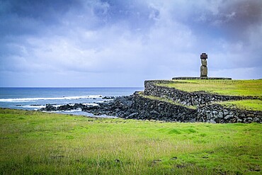 Moais in Tahai, Rapa Nui, Easter Island.