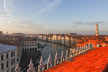 View of the Grand Canal from the Fondaco dei Tedesch in the Rialto district, Venice, Veneto, Italy