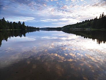 Algonquin Provincial Park summertime nature scenery of the Lake of Two Rivers at sunset. Ontario, Canada
