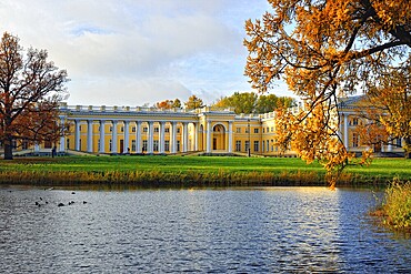 The Alexander Palace in Pushkin, Russia. Autumn landscape