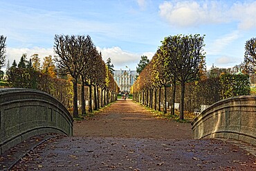 Autumn landscape in St Catherine's Garden in Pushkin, Russia