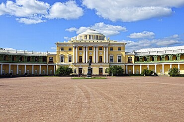 View to the facade of Pavlovsk palace. Summer sunny day