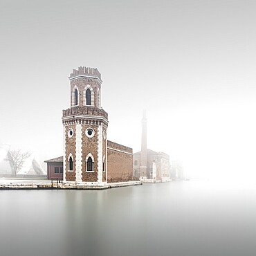 Long exposure of the entrance to the Venetian military area Arsenale in the east of the city of Venice, Italy