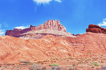 The Castle rock formation, Capitol Reef National Park, Utah, USA, North America