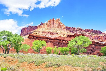The Castle rock formation, Capitol Reef National Park, Utah, USA, North America
