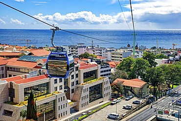 Cable car from the city centre to Monte, Teleférico Funchal, Funchal, Madeira, Portugal