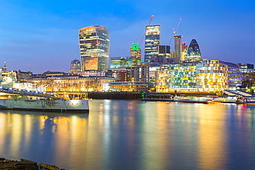 The City of London skyline and River Thames from South Bank, London, England, United Kingdom, Europe