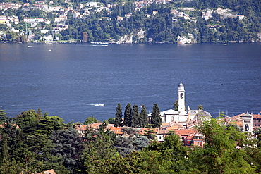 Lakeside church at Cernobbio, Lake Como, Lombardy, Italian Lakes, Italy, Europe
