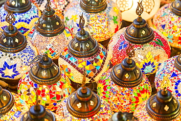 Colourful hanging lamps  on sale, Deira Souk, The Creek, Dubai, United Arab Emirates, Middle East