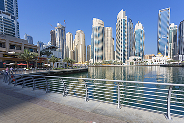View of tall buildings in Dubai Marina, Dubai, United Arab Emirates, Middle East