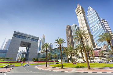 Maze Tower, Up Tower and Dubai Financial Centre in Downtown, Dubai, United Arab Emirates, Middle East