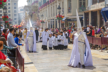 Locals taking part in the Resurrection Parade on Easter Sunday, Malaga, Costa del Sol, Andalusia, Spain, Europe
