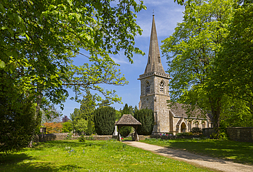 St. Mary's Parish Church in Lower Slaughter, Cotswolds, Gloucestershire, England, United Kingdom, Europe