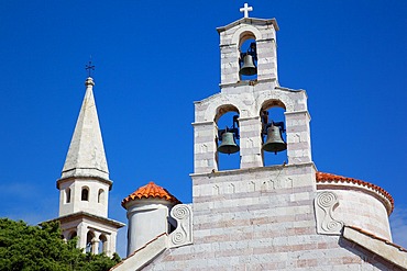 Church bell tower, Old Town, Budva, Montenegro, Europe