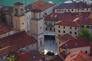 View over Old Town, Kotor, UNESCO World Heritage Site, Montenegro, Europe