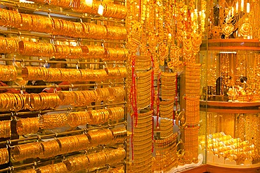 Gold in the Gold Souk, Dubai, United Arab Emirates, Middle East