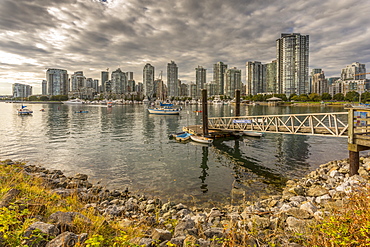 View of Vancouver skyline as viewed from Millbank, Vancouver, British Columbia, Canada, North America