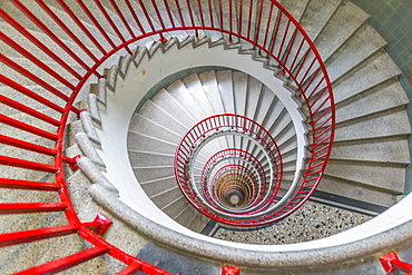 View of spiral staircase in The Skyscraper, Ljubljana, Slovenia, Europe