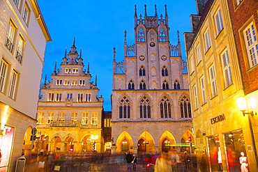 Historic Town Hall on Prinzipalmarkt at Christmas, Munster, North Rhine-Westphalia, Germany, Europe