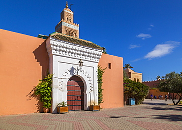 View of Minaret of Koutoubia Mosque, UNESCO World Heritage Site, Marrakesh, Morocco, North Africa, Africa