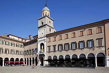 Piazza Grande Clock Tower, Modena, Emilia Romagna, Italy, Europe