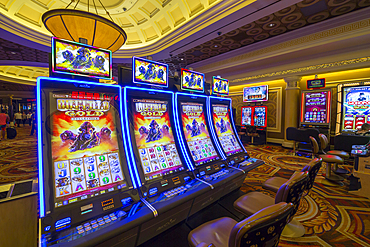 Gambling machines in Caesars Palace Hotel and Casino, Las Vegas, Nevada, United States of America, North America