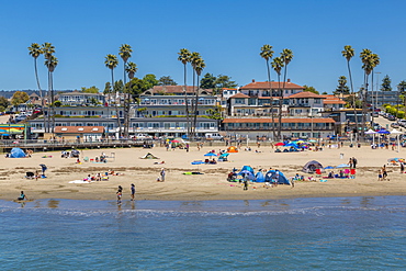 View of Main Beach from Municipal Wharf, Sant Cruz, California, United States of America, North America