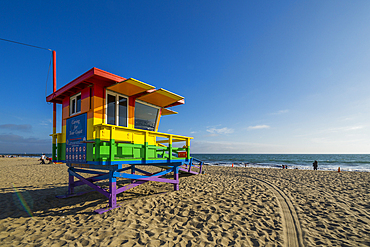 View of Lifeguard Watchtower on Venice Beach, Los Angeles, California, United States of America, North America